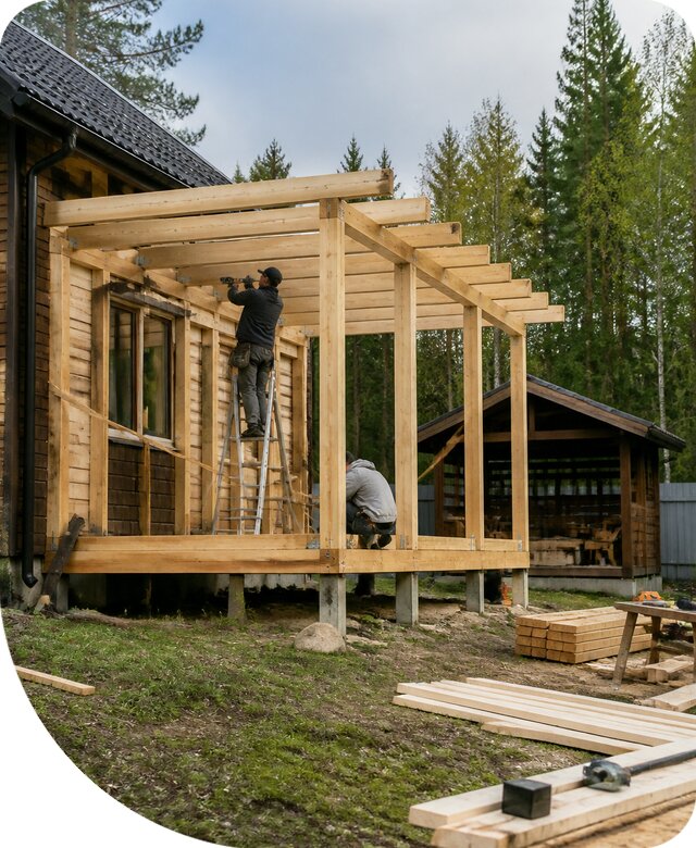 Строительство пристроек и построек на участке в Серпухове